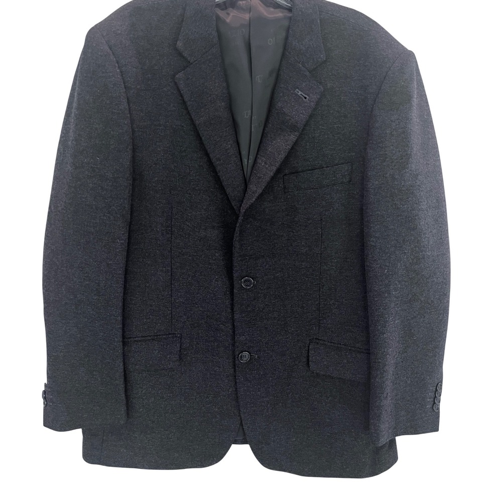 Tazio Italy Mens Super 120 Fine Wool Blazer Charcoal Grey Herringbone Sport Coat